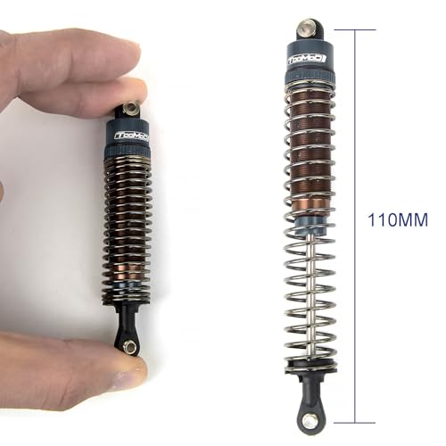 110MM Oil Shock Absorbers Upgrade Compatible with 1/10 RC Crawlers | Fits Tamiya ClodBuster / Bullhead / TRX4 / Axial / D90 - Oil Damper Upgrade - Gray - color: Gray