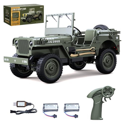 Remote Control Car, 2.4Ghz 4WD Off Road RC Jeep Rock Crawler Vehicle with Linked Lights, 1:10 Scales All Terrain Remote Control Trucks RTR Hobby RC Car for Teen Adults - size: 2 Battery