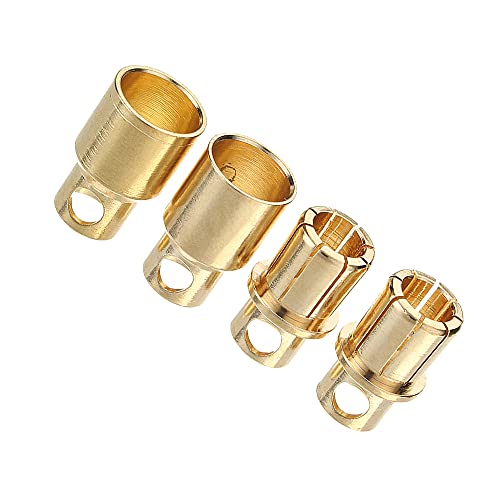10 Pairs Gold-Plated 8MM 8.0MM Banana Plug Bullet Male and Female Connector Adapter for RC Lipo Battery ESC Motors (8.0MM) - size: 10Pairs 8.0MM