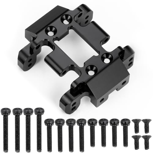 RCHUBAM Center Skid Plate Transmission Mount for 1/18 Redcat Ascent (Black) | CNC-Machined Aluminum Skid Plate,RC Rock Crawler Upgrades Parts - style: Black