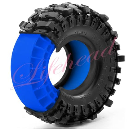 Lifehead 1.9 inch Silicone insert tires - All Terrain Pliable Rubber Tires for 1/10 RC Crawler Car TRAXXAS TRX4 TRX6 Axial SCX10 90046 90047 SCX10 III AXI03007 Tamiya CC01 YK4102/4.6" Outer Diameter - color: Blue