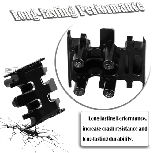 Aluminium Chassis Protection Upgrades Part for 1/30 SCX30 Chev rolet K10/Jeep Wrangler JLU 4X4/F0rd Bronco 4X4 RC Crawler,AXI-2260T1/AXI-2261T2/AXI-2048T1,RC Alloy Skid Plate Chassis,Black