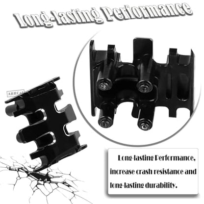 Aluminium Chassis Protection Upgrades Part for 1/30 SCX30 Chev rolet K10/Jeep Wrangler JLU 4X4/F0rd Bronco 4X4 RC Crawler,AXI-2260T1/AXI-2261T2/AXI-2048T1,RC Alloy Skid Plate Chassis,Black