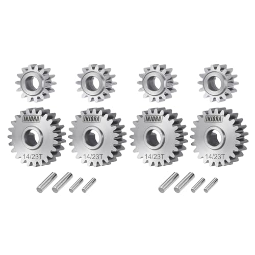 INJORA Stainless Steel 14/23T Stock Portal Gears Set for 1/18 RC Crawler Redcat Ascent-18 Upgrade, 2 Sets - size: 14/23T*2