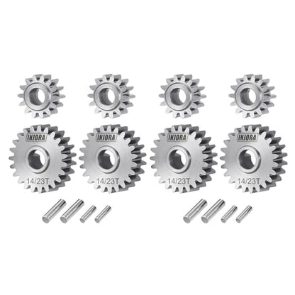 INJORA Stainless Steel 14/23T Stock Portal Gears Set for 1/18 RC Crawler Redcat Ascent-18 Upgrade, 2 Sets - size: 14/23T*2