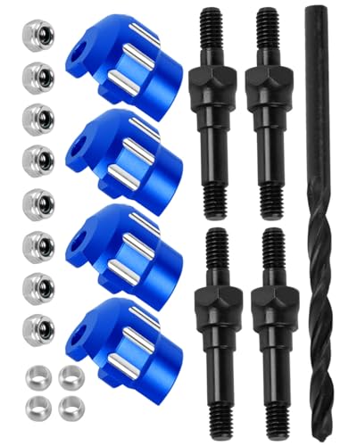 Shock Standoff Set&Shock Cap Protector Upgrade Parts for 1/8 KRATON/NOTORIOUS/OUTCAST/TYPHON 6S BLX,1/7 INFRACTION/MOJAVE/FIRETEAM 6S BLX.Shock Absorber Bracket Screw&Shock Cap.Navy Blue - color: Navy Blue (for1/7 1/8)