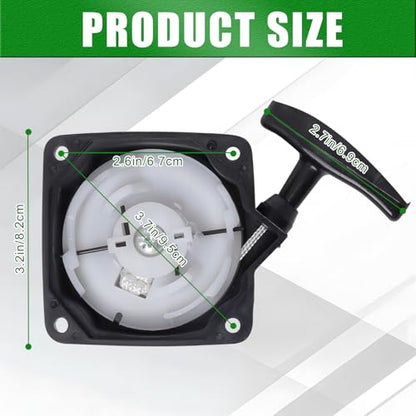 63022 Pull Start Starter Recoil Compatible with Harbor Freight Predator | MC43 52cc 2HP Earthquake E43 E43CE E43WC MD43 Earth Auger Fix for Dirty, Spring Sprung, Not making the connection, Not Spin
