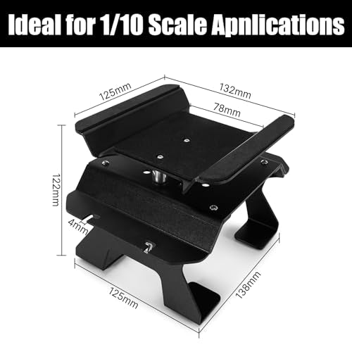INJORA Aluminum RC Car Stand with Shock Holder for Axial SCX10 Pro TRX4 1/10 RC Cars Upgrade (Black)