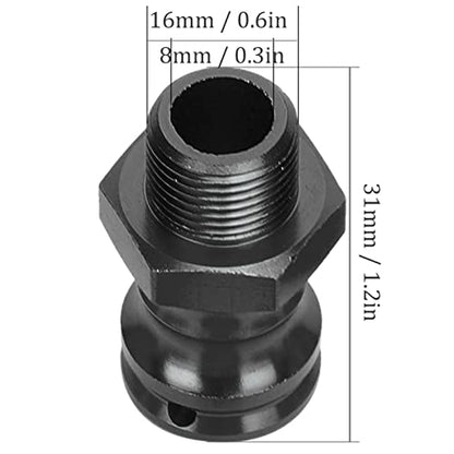 4pcs Wheel Extension Hex Drive Hub Adapters Widener, Aluminum Alloy 17mm Hex 23mm Wheel Extension Adapters for 1/8 RC Car Model (Black) - color: Black