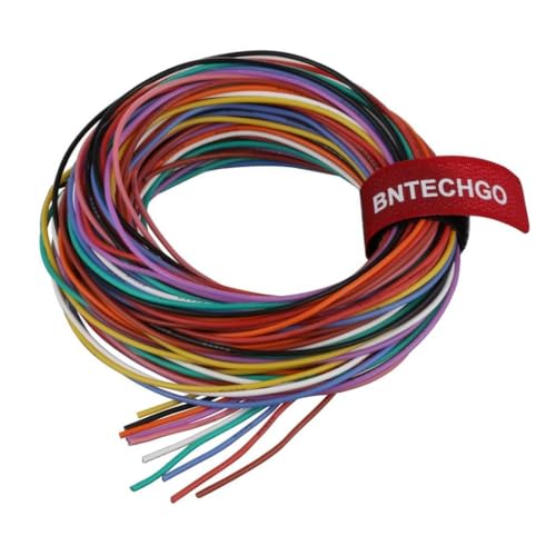BNTECHGO 24 AWG Silicone Wire Kit 10 Color Each 5ft Stranded Tinned Copper | Flexible 24 AWG Stranded Wire Silicone Rubber Insulation For RC Models, Drone, Robot, LED Lighting Systems, 3D Printer, DIY - size: 10 colors each 5ft, style: 24 silicone wire