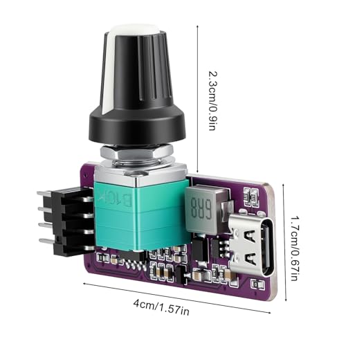 OwlTree DIY Type C 5V to 12V 4 Pin PWM Fan Speed Adapter Controller Supported PC Cooling Fan, Max 12V 8W Output