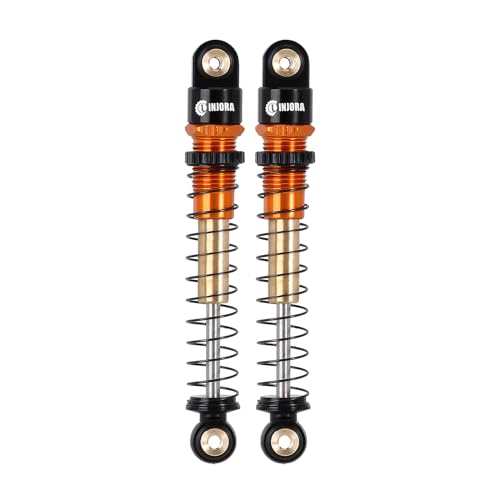 INJORA 43mm Aluminum Threaded Shocks Absorber Damper for 1/24 SCX24(Gold) - color: Gold