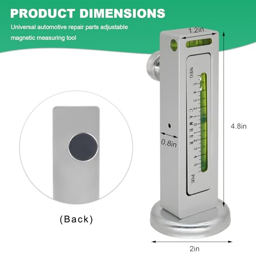 Sun Walker Adjustable Magnetic Gauge Tool, Auto Camber Castor Strut Alignment Tool with Magnetic Base, Wheel Alignment Gauge Tire Repair Tools for Car Truck RV, Car Accessories