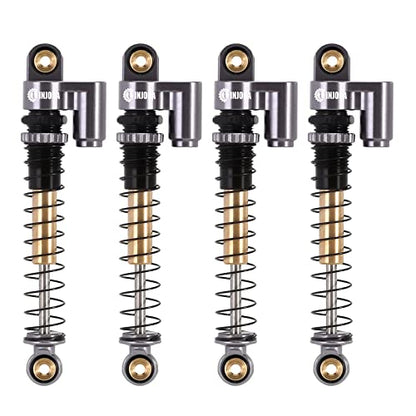 INJORA 43mm Aluminum Threaded Double Barrel Shocks for Axial SCX24 (Grey) - color: Titanium