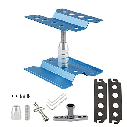 Aluminum Alloy RC Car Work Stand RC Repair Stand for 1/8 1/10 1/12 1/16 1/18 Buggy Truck Crawler On Road Touring Cars with Wheel Nut Wrenches, Blue - color: Blue