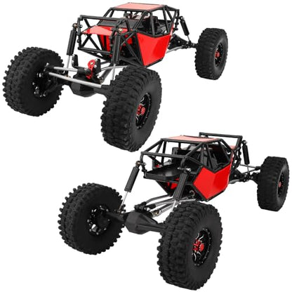 Metal DIY 330mm Wheelbase Rock Buggy Frame Chassis Crawler with VP Element Enduro Portal Axle Nylon Tube Roll Cage for 1/10 RC Crawler Axial SCX10 II Upgrades (red) - color: Red
