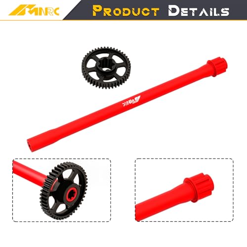 Alum 45T Spur Gear & Center Drive Shaft for 1/16 MIni MAXX & Mini XRT Driveshaft RC Car Series Upgrades Part Red - color: Red