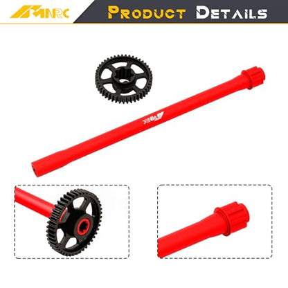 Alum 45T Spur Gear & Center Drive Shaft for 1/16 MIni MAXX & Mini XRT Driveshaft RC Car Series Upgrades Part Red - color: Red