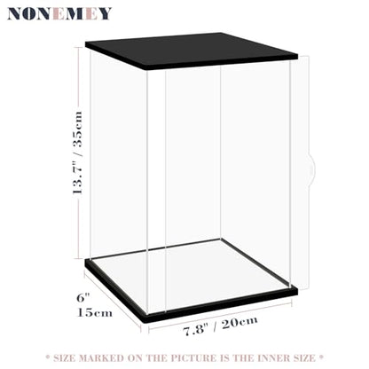 NONEMEY Clear Acrylic Display Case with Remote Control Light for Collectibles, Dustproof Model Showcase Organizer Box, Display Case for Collectibles (7.8x6x13.8inch,20x15x35cm) - size: 7.8×5.9×13.8 inch, 20×15×35 cm