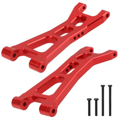 ShareGoo Aluminum Suspension Arms Set Swing Arms Front Rear A Arms Compatible with Hyper Go H16BM H16DR H16 MJX 16207 16208 16209 16210 1/16 RC Upgrade Parts (Red) - color: Red