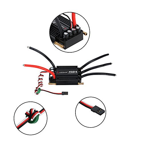 Goolsky Flycolor Waterproof 150A Brushless ESC Electronic Speed Controller with 5.5V/5A BEC for RC Boat