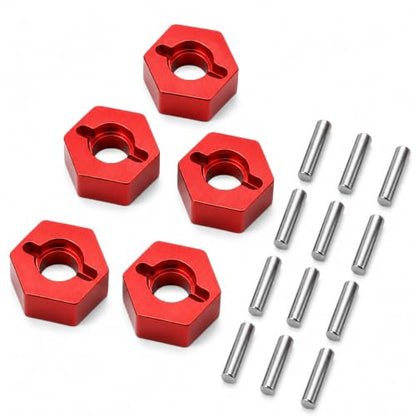 5PCS 12mm RC Wheel Hex Hub Adapter, CNC Aluminum Upgrade Set | CNC aluminum hubs improve wheel stability with anti-loosening pins. Designed for 1/10 RC cars and upgrade applications