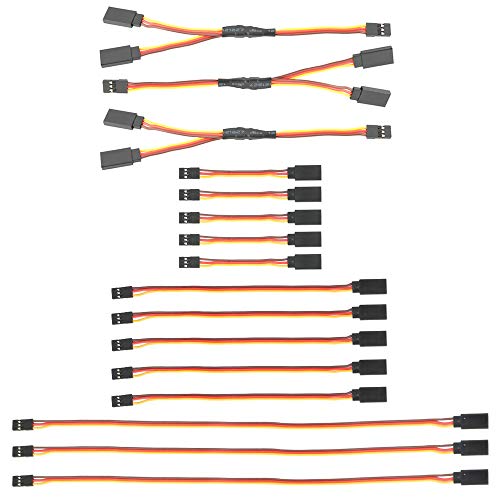 GTIWUNG 16PCS JR Style Servo Extension Cables RC Y Y Harness Servo Splitter