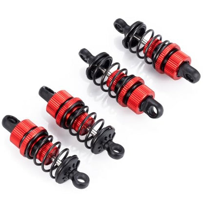 Aluminum RC Front & Rear Oil Filled Shock Absorber 50mm/52mm Adjustable Damper Set Compatible with Tamiya M03 M04 M05 M06 1:10 On Road Car Upgrades Replace Parts (Red, 50mm) - color: Red, size: 50mm