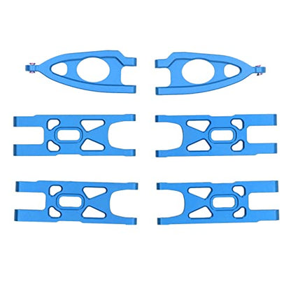 1 10 RC Front and Rear Suspension Arm Set Aluminum Alloy Upgrade Accessories for 1 10 Remote Control Car High Strength Metal Suspension Arms with Stable Performance (Blue) - color: Blue