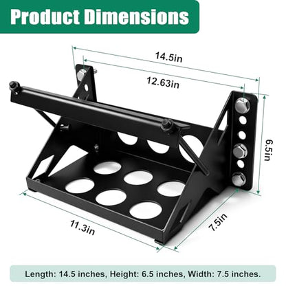 Metal Steel Bolt-in Battery Mounting Tray Bracket for Car Truck Boat RV Trailer Fits up to 10.63"x7.06"x7.5"Battery, Anti-Rust Corrosion, Black
