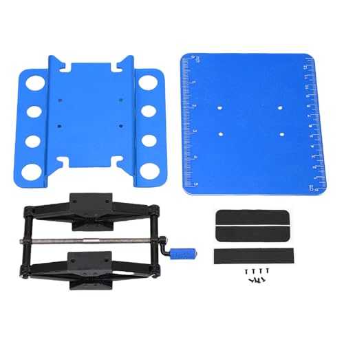 CHICIRIS RC Car Repair Work Stand, Manual Lift Workstation with Anti Slip Pad for 1/8 1/10 /12/16 RC Car, 2.36-5.51 inch Height Adjustment (Black Blue) - color: Black Blue
