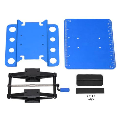 CHICIRIS RC Car Repair Work Stand, Manual Lift Workstation with Anti Slip Pad for 1/8 1/10 /12/16 RC Car, 2.36-5.51 inch Height Adjustment (Black Blue) - color: Black Blue