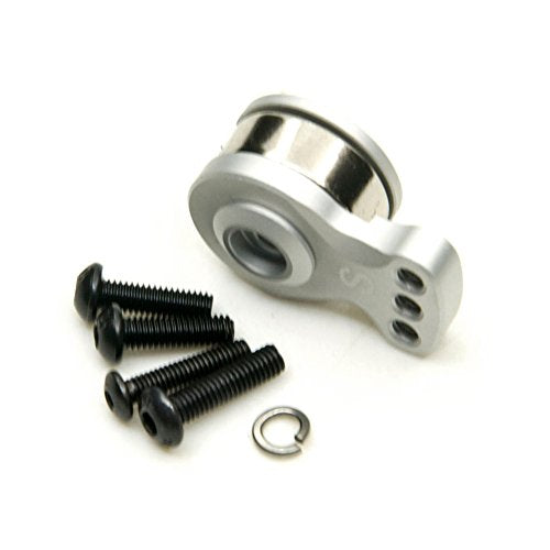 Aluminum RC 25T Servo Saver 3 Holes Adjustable Hi-Torque Servo Saver Horn Compatible with Futaba Tamiya Servos 1/10 Traxxa TRX4 TRX6 SCX10 Capra RC Car (Silver-S) - color: Silver-s