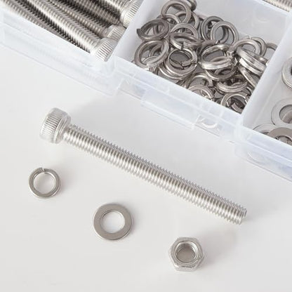 200 PCS M5 x 30mm 35mm 40mm 45mm 50mm, Hex Socket Head Cap Screws Bolts Washers Nuts Assortment Kit, Stainless Steel 304, Metric Allen Drive - size: Socket M5x30/35/40/45/50 mm