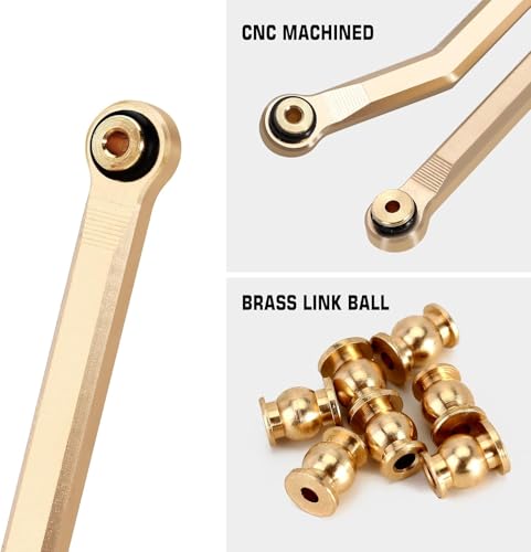 INJORA Brass High Clearance 4 Link Set for SCX24 C10 JLU Bronco Base Camp - color: Brass