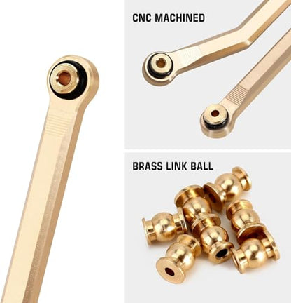 INJORA Brass High Clearance 4 Link Set for SCX24 C10 JLU Bronco Base Camp - color: Brass