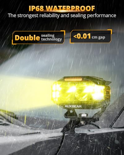 Auxbeam V-MAX Series 4'' Cube LED Light Pod 270° Side Shooter Ditch Lights | 72W 6960LM LED Pod with DRL, Spot Flood Combo Beam, Off-Road Lights with 270° Side shiooter, IP67 Waterproof - color: 4*2.5in Cube LED Pod