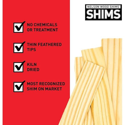 DIY Wood Shims 8-Inch Shims, High Performance Natural Wood, 100% Kiln Dried - 1 Pack (12 Shims Total) - style: 1-Pack