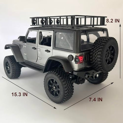 WPLDEWAN 1/12 RC Crawler MN-128 Remote Control Jeep Truck Off Road | RC Rock Crawler 4x4 All Terrain with 390 Motor Full Proportional Upgraded Chassis Opening Doors Hobby Grade Model Adult