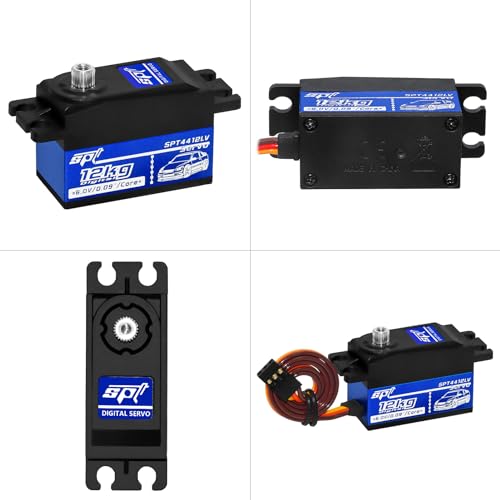 2PCS 12kg Low Profile Servo RC Digital Servo High Torque Full Metal Gear & Steering Servo Arm for 1/10 RC Car - size: 12KG Low Profile Servo-2PCS