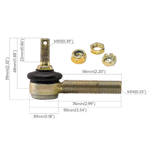 Front A Arm Suspension Kit 170mm 182mm for 110cc-200cc ATV Go Kart Quad – 4 Stud 78mm Hubs 250mm Shocks with Spindles Tie Rods for Buggy DIY