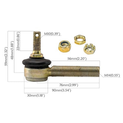 Front A Arm Suspension Kit 170mm 182mm for 110cc-200cc ATV Go Kart Quad – 4 Stud 78mm Hubs 250mm Shocks with Spindles Tie Rods for Buggy DIY