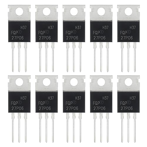 FQP27P06 MOSFET Transistors 27A 60V 27P06 P-Channel Power Mosfets Transistor 27 Amp 60 Volt TO-220 (Pack of 10pcs) - style: FQP27P06