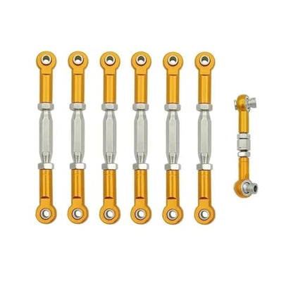 RC Links Linkage for Traxxas for Slash 4X4/2WD 1/10 rc Cars Upgrade Parts 1 Set 7 Pcs Metal Turnbuckle Camber Link End Adjustable Kit(Yellow) - color: Yellow