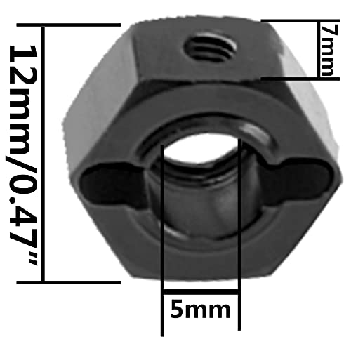 Metal 12mm Wheel Hex Hub Drive Adapters with Pins Screws Compatible with 1/10 Arrma Senton Granite Typhon Vorteks 3S Big Rock RC Car (Black) - color: Black