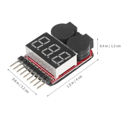 2pcs Lipo Battery Voltage Tester with Low Voltage Warning Alarm Rc Battery Monitor Checker for Drone and Rc Enthusiasts