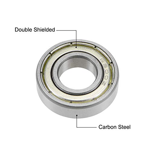 uxcell Deep Groove Ball Bearings Z2 10mm x 22mm x 6mm Double Shielded Carbon Steel 20pcs - size: 10mmx22mmx6mm
