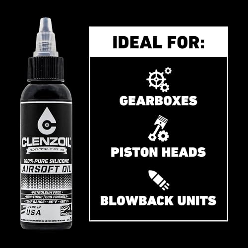 Clenzoil Airsoft & Air Gun Oil - 2 oz Combo, Silicone, 0.5 oz Needle
