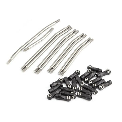 RC car Components Compatible with Axial for SCX10 for SCX10 II 90046 1/10 RC Crawler Car Upgrade Parts Metal Link Set Steering Rod End Kit(324mm) - size: 324mm