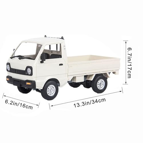 DOBYE WPL D12 1/10 RC Kei Truck, 2.4G RC Car Remote Control Off Road RC Crawler with Proportional Throttles Steering 260 Motor Rear Drive Hobby Grade RC Drift Car for Adult RTF Toy Vehicle